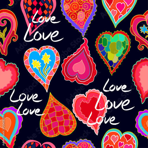 Heart Illustration, Hearts, Love, Valentine, Repeat print, kiss, Vector art, adobe illustration