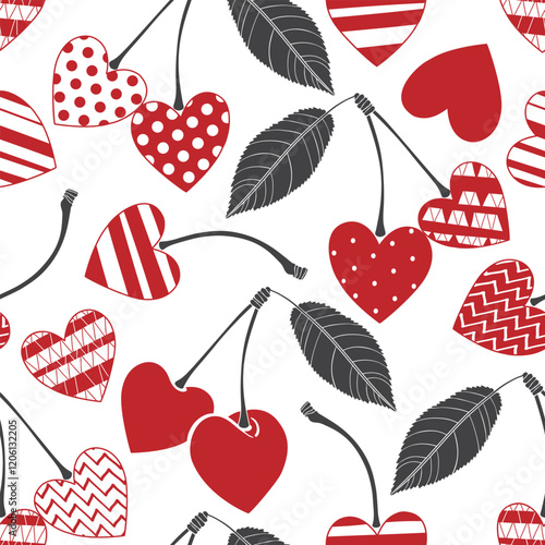 Heart Illustration, Hearts, Love, Valentine, Repeat print, kiss, Vector art, adobe illustration