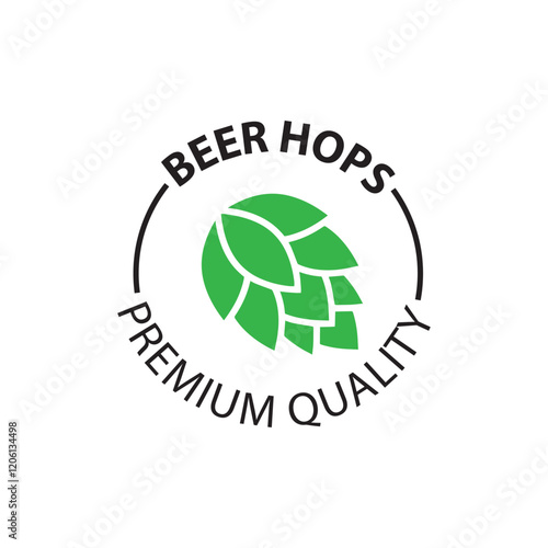 Hop icon vector beer cone pine illustration leaf art bud green decoration. Beer fresh hop icon isolated