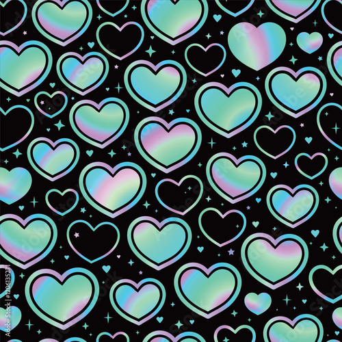 Heart Illustration, Hearts, Love, Valentine, Repeat print, kiss, Vector art, adobe illustration