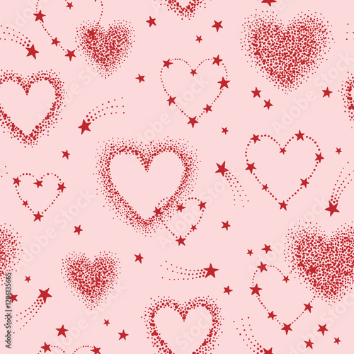 Heart Illustration, Hearts, Love, Valentine, Repeat print, kiss, Vector art, adobe illustration