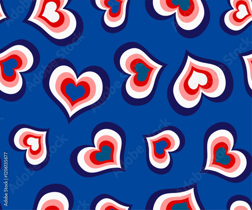 Heart Illustration, Hearts, Love, Valentine, Repeat print, kiss, Vector art, adobe illustration