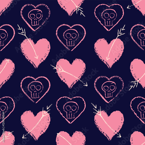 Heart Illustration, Hearts, Love, Valentine, Repeat print, kiss, Vector art, adobe illustration
