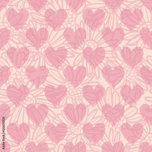 Heart Illustration, Hearts, Love, Valentine, Repeat print, kiss, Vector art, adobe illustration