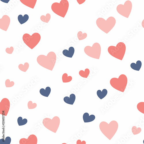 Heart Illustration, Hearts, Love, Valentine, Repeat print, kiss, Vector art, adobe illustration