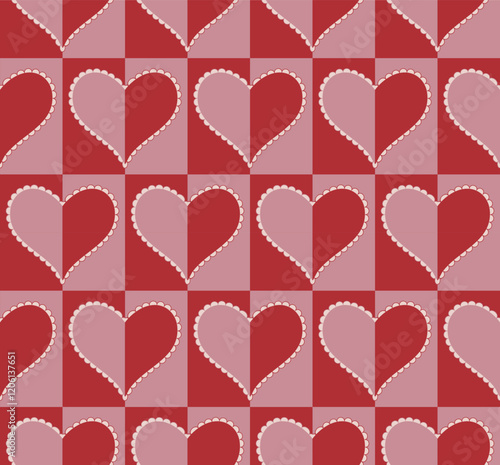 Heart Illustration, Hearts, Love, Valentine, Repeat print, kiss, Vector art, adobe illustration