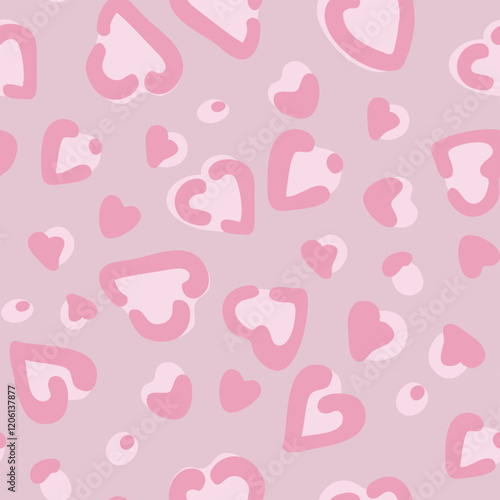 Heart Illustration, Hearts, Love, Valentine, Repeat print, kiss, Vector art, adobe illustration