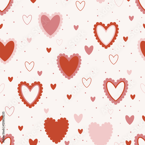 Heart Illustration, Hearts, Love, Valentine, Repeat print, kiss, Vector art, adobe illustration