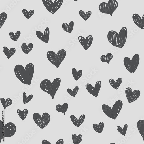 Heart Illustration, Hearts, Love, Valentine, Repeat print, kiss, Vector art, adobe illustration