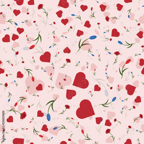 
Heart Illustration, Vector art, Valentine Graphics, Repeat Prints, Heart Drawing, Valentines day, Seamless print, Hearts Patterns, Love, Romantic, Cupid, Couple love, February 14