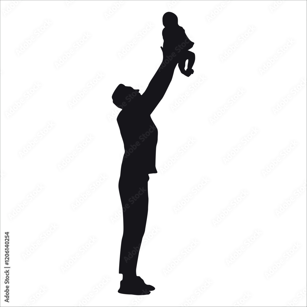 Father and Daughter Silhouette vector illustration Father and Daughter Silhouette vector illustration