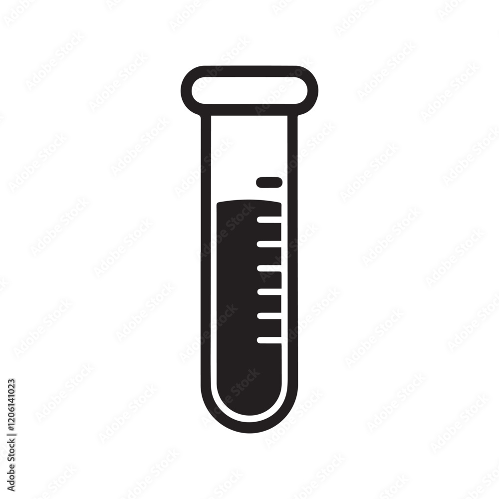 Hospital and medical health careLab Test Tube icon silhouette vector illustration Hospital and medical health careLab Test Tube icon silhouette vector illustration