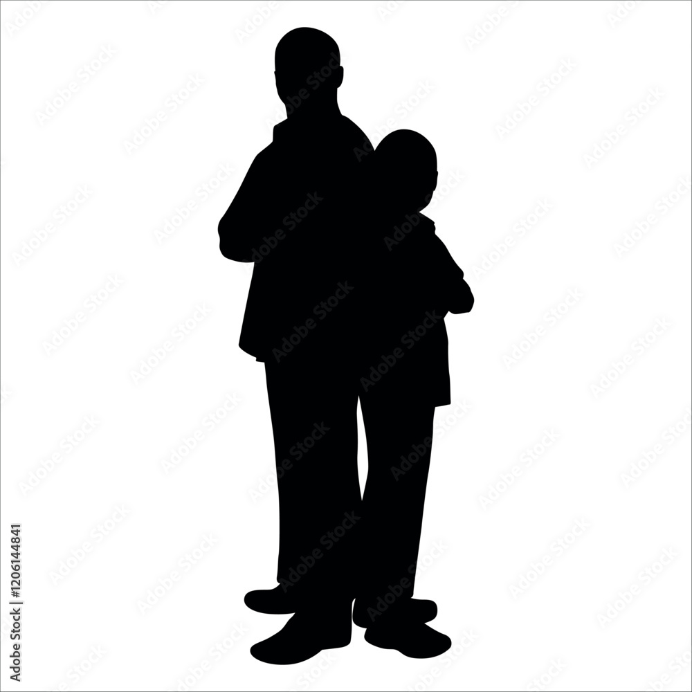 Father and son or Dan and Son Silhouette vector illustration Father and son or Dan and Son Silhouette vector illustration