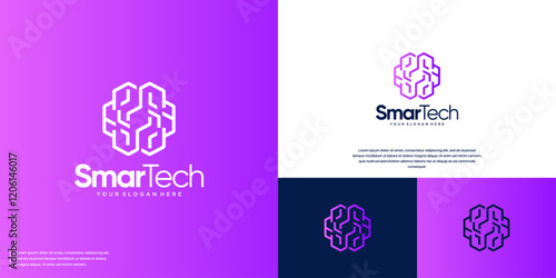 abstract electrical network human brain shape , modern technology , graphic design template.