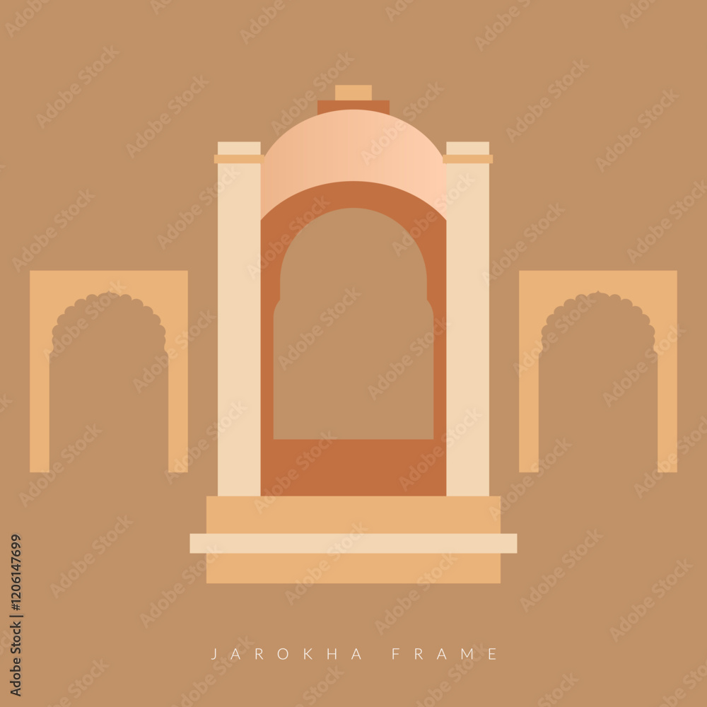 Fototapeta premium Jharokha Frame - Window Elements for Invitations - Stock Illustration