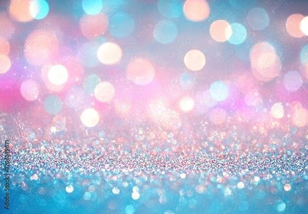 Bokeh pastel light pink and blue glitter background with sparkling lights. Bokeh pastel light pink and blue glitter background with sparkling lights.