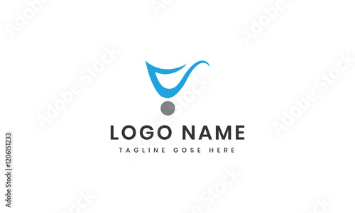 v logo template with abstract shape