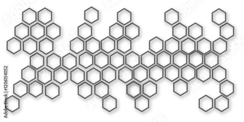 Abstract white and grey hexagon technology geometric pattern concept white background. Use for template, wallpaper, website vector illustration.