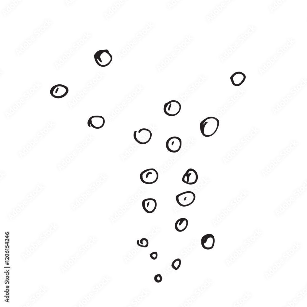 bubbles air sea ocean black and white vector illustration doodle composition isolated on white background base for textile typography postcard design bubbles air sea ocean black and white vector illustration doodle composition isolated on white background base for textile typography postcard design