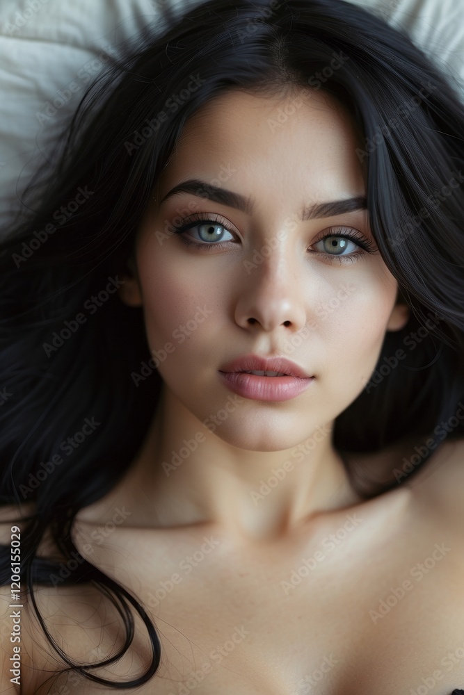 Captivating Female Portrait Elegant Dark-Haired Model with Striking Features in Various Fashion and Lifestyle Settings Captivating Female Portrait Elegant Dark-Haired Model with Striking Features in Various Fashion and Lifestyle Settings