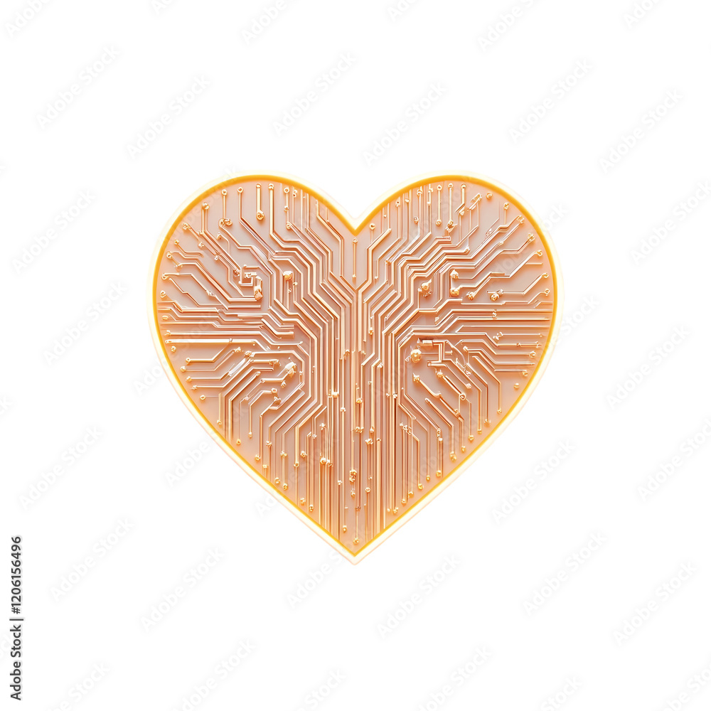 Minimalist Circuit Heart Icon – Technology Meets Emotion. Transparent Background Minimalist Circuit Heart Icon – Technology Meets Emotion. Transparent Background
