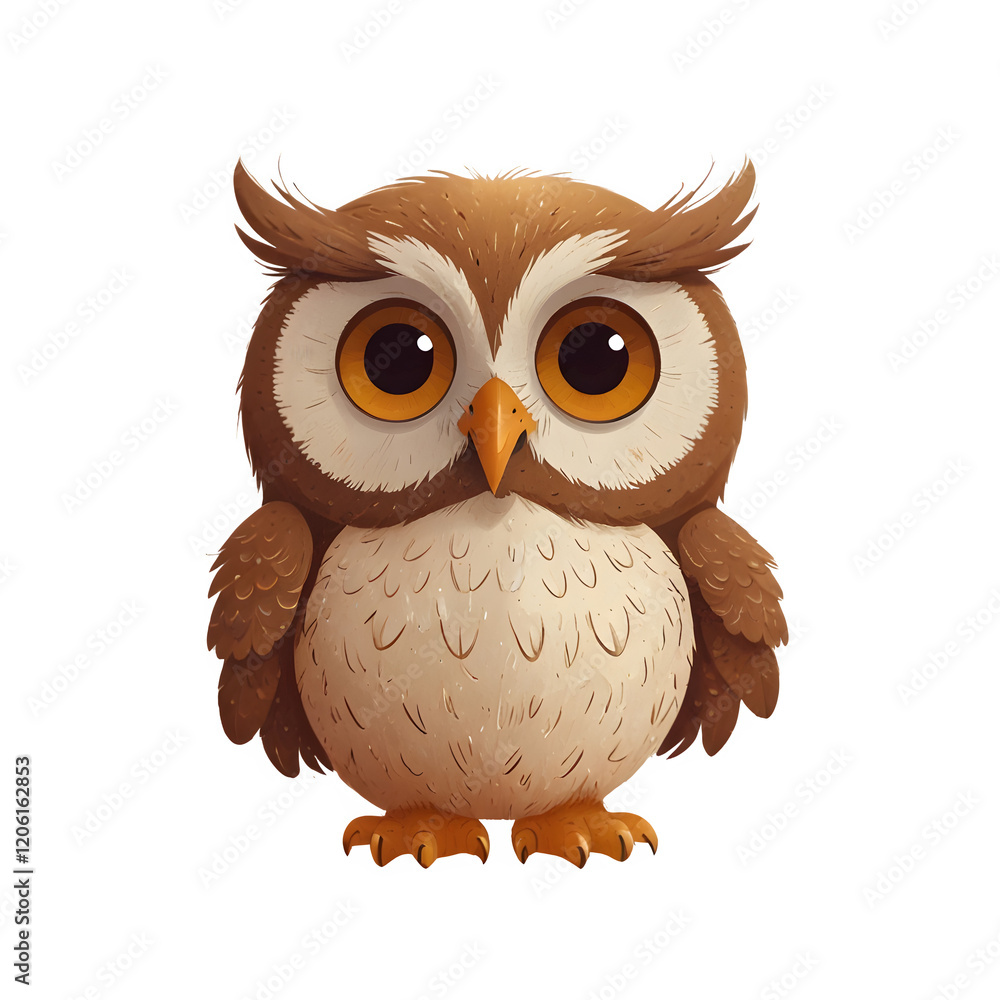 Adorable Cartoon Owl Illustration Adorable Cartoon Owl Illustration