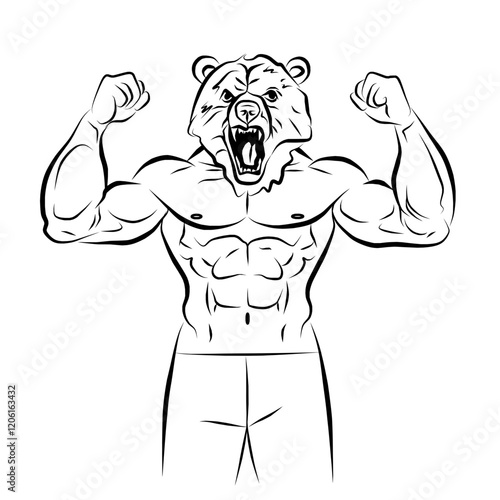Bear Bodybuilder, vector