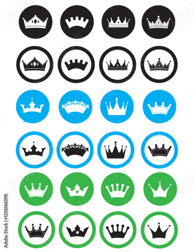 Crown icon premium membership symbol button royal vip badge vector icons