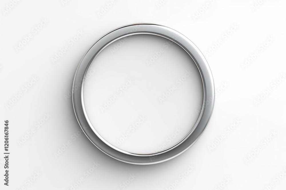 Silver circle frame isolated on white background. Empty space for text or picture. Silver circle frame isolated on white background. Empty space for text or picture.