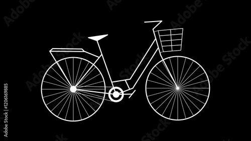 Cycle wheel animation. Alpha channel. Transparent background.