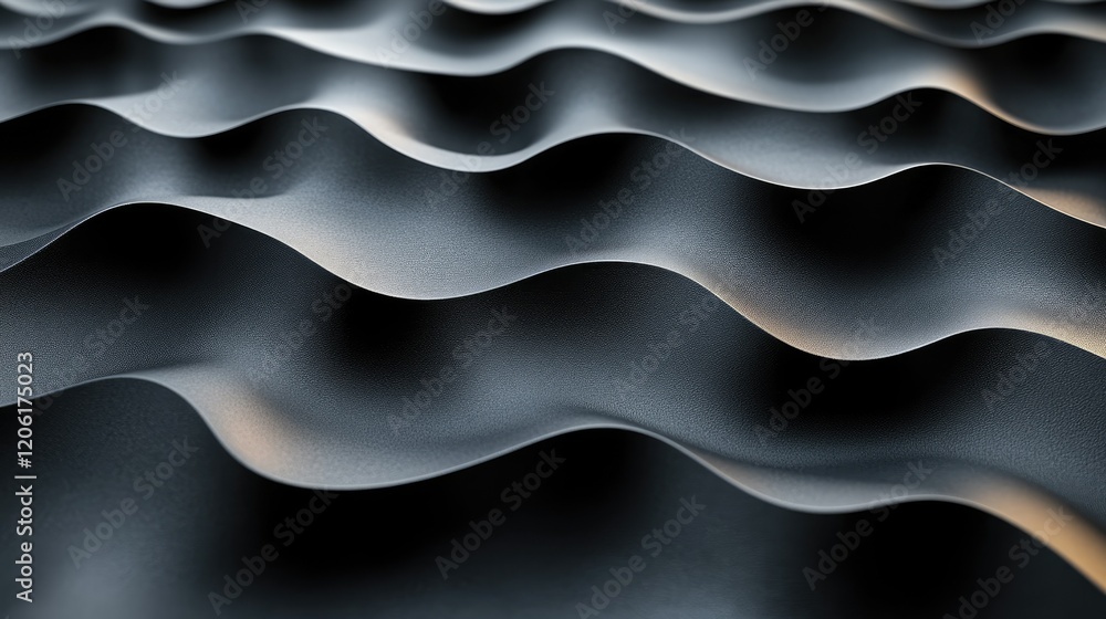Fototapeta premium Abstract waves of fabric or material create a dynamic, textured surface.