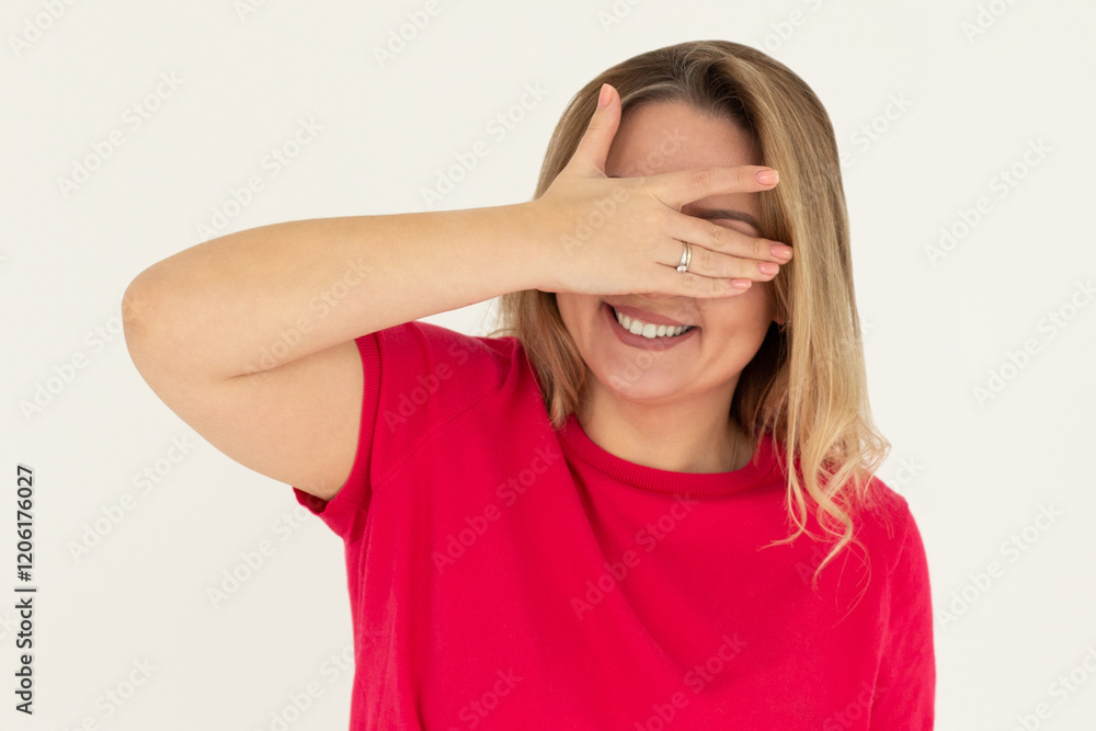 Charismatic carefree joyful friendly-looking outgoing woman likes laugh out loud not hiding emotions giggling hear funny hilarious joke chuckling facepalm white background Charismatic carefree joyful friendly-looking outgoing woman likes laugh out loud not hiding emotions giggling hear funny hilarious joke chuckling facepalm white background