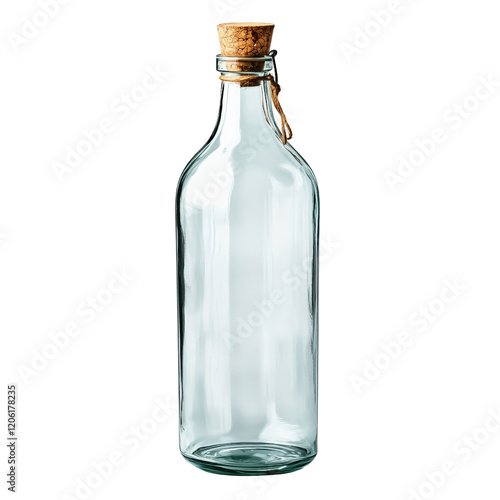 Wallpaper Mural Empty clear glass bottle on transparent background Torontodigital.ca