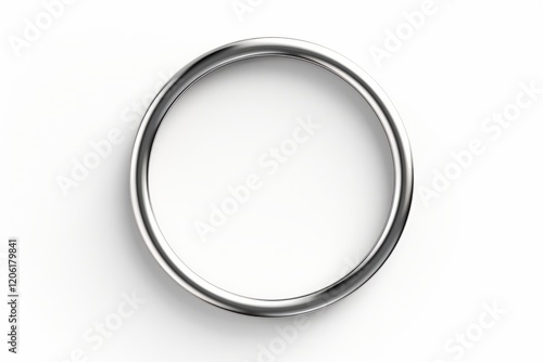 Silver round frame isolated on white background.