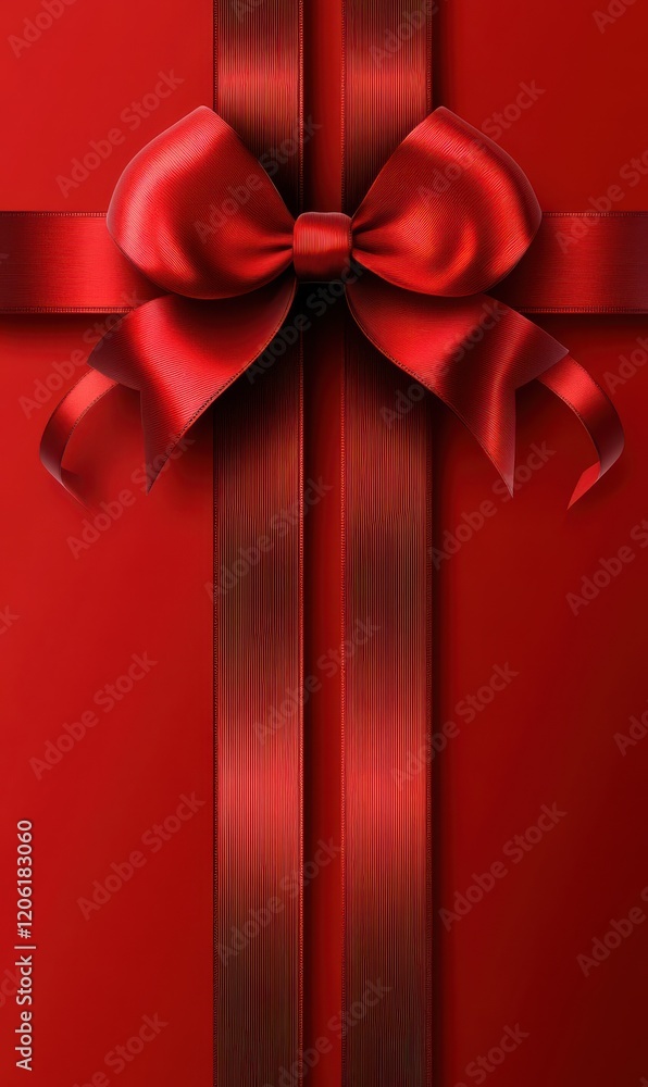 Red Gift Box with Ribbon, A Warm Festive Atmosphere