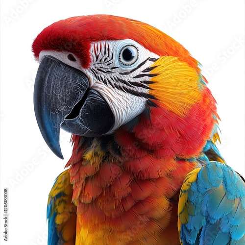 Detailed Parrot Portrait in Vibrant Colors photo