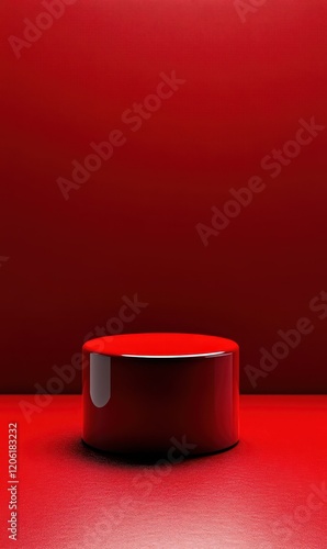 Obraz na płótnie Minimalist Red Cylinder, Geometric Art Display w salonie