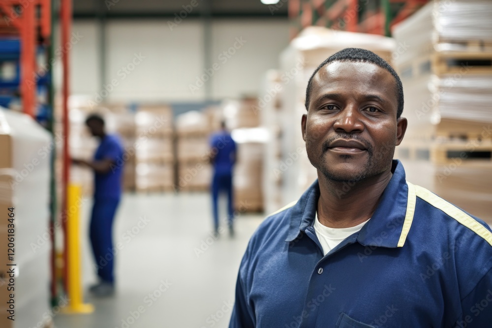 A person stands near crates and boxes in an industrial setting A person stands near crates and boxes in an industrial setting