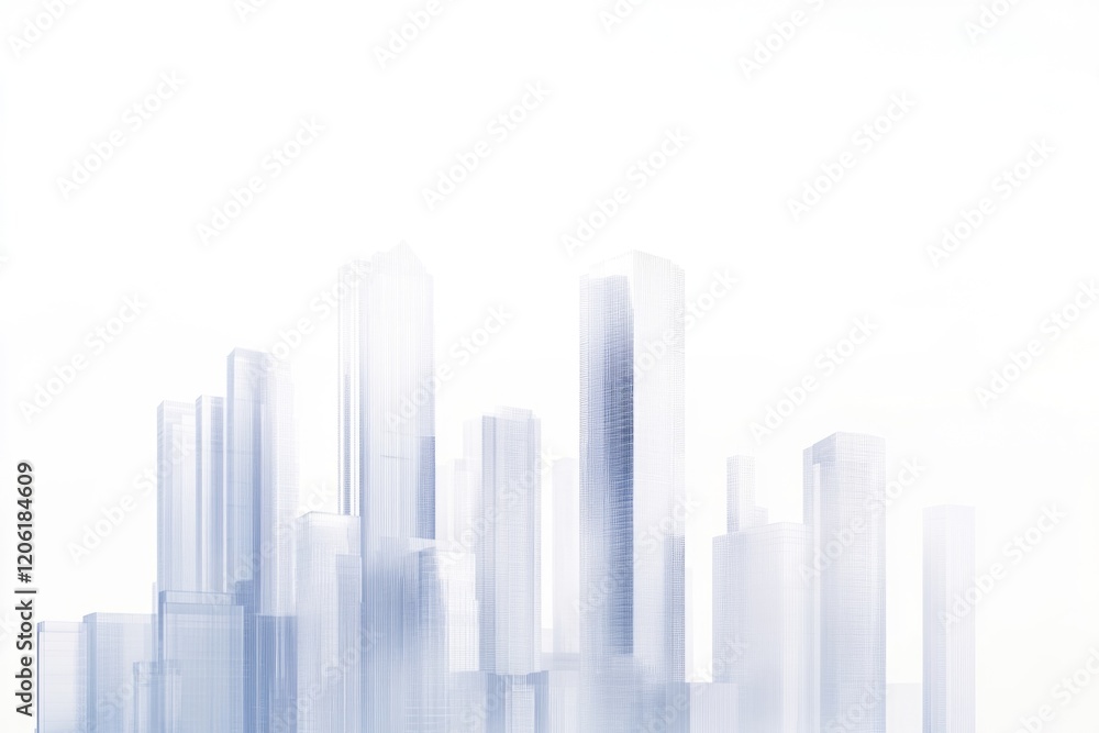 Urban landscape with multiple skyscrapers standing side by side Urban landscape with multiple skyscrapers standing side by side