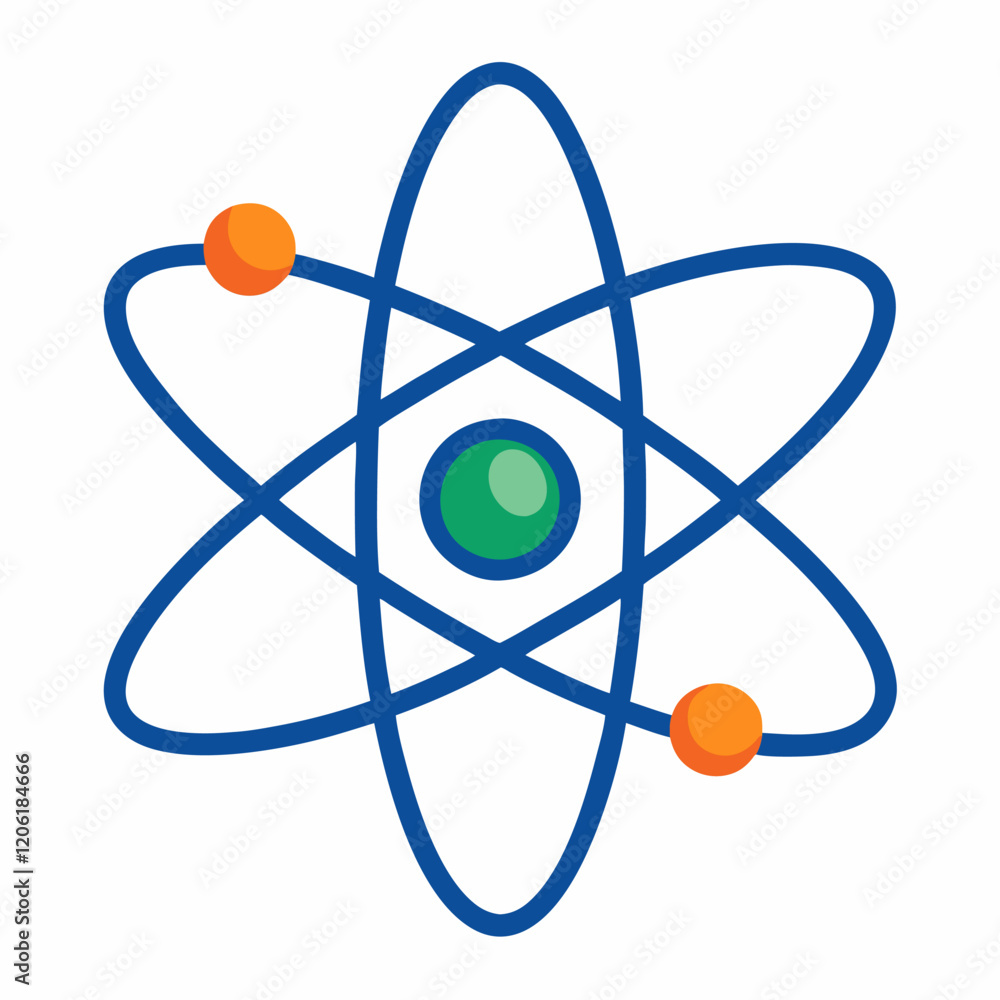 Atom icon vector on white background. Atom icon vector on white background.