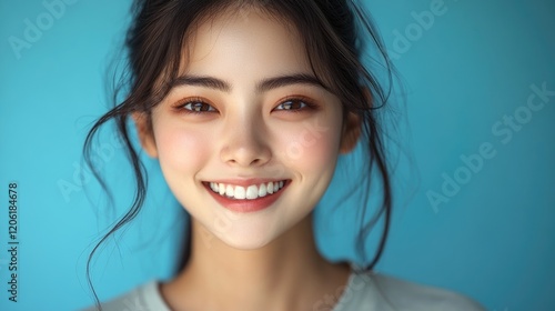 A happy woman with a bright white smile