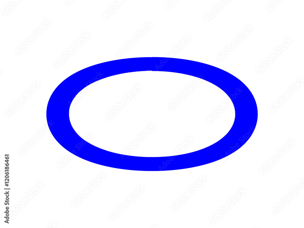 abstract oval ring, ellipse shape circle, thick stroke on white background, copy space, high angle view abstract oval ring, ellipse shape circle, thick stroke on white background, copy space, high angle view