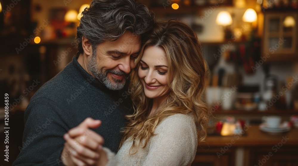 A couple dancing together, enjoying the moment A couple dancing together, enjoying the moment