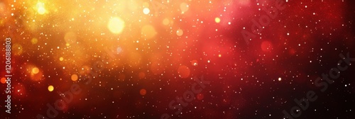 Glowing yellow bokeh circles, sparkling golden dust abstract gold luxury background decoration. Red and orange holiday bokeh. Abstract Christmas background. Illustration
