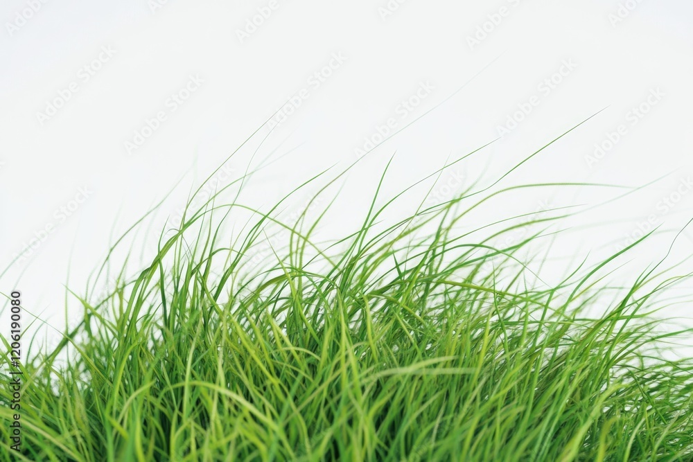 A close-up shot of a green plant against a clean white background A close-up shot of a green plant against a clean white background