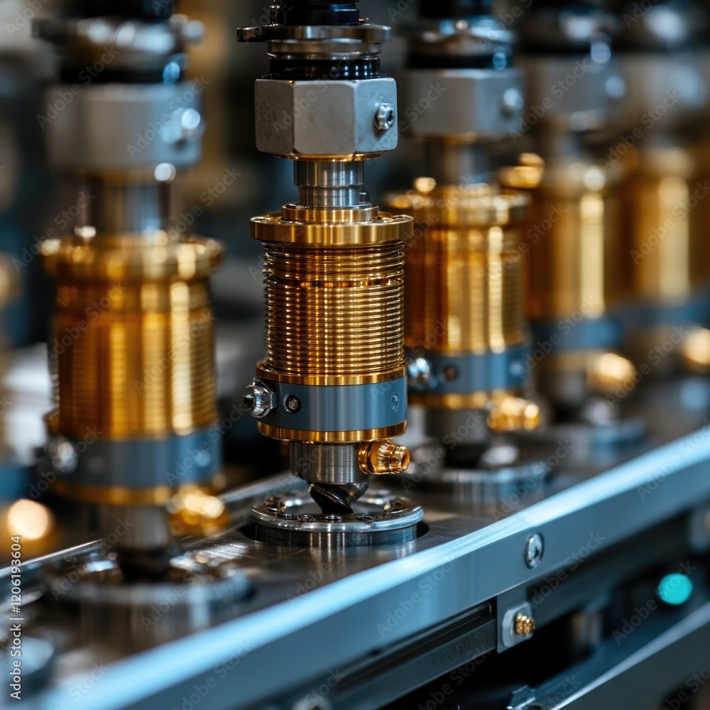 A detailed view of various metal components A detailed view of various metal components