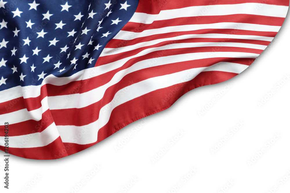Fototapeta premium American flag on white