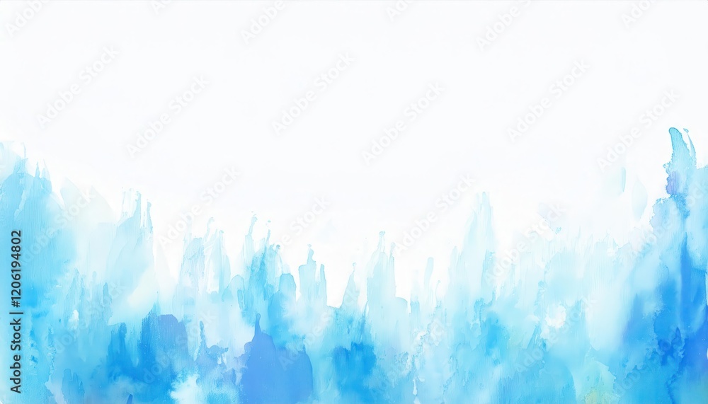 Obraz premium soft abstract watercolor gradient with blue and white tones resembling icy peaks, ideal for minimalistic background or artistic designs