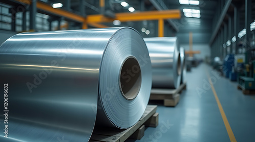 Wallpaper Mural Steel or galvanized roll in the factory
 Torontodigital.ca