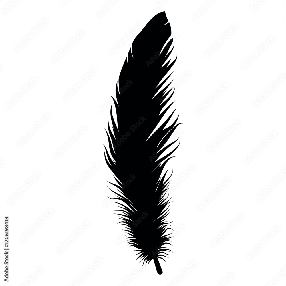 Obraz premium Bird Feather silhouette vector illustration